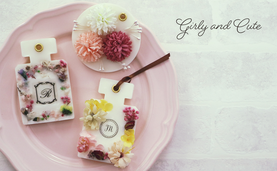 清原　アロマワックスサシェ　ピンク系のお花で華やかなガーリー＆キュートな作品に。
